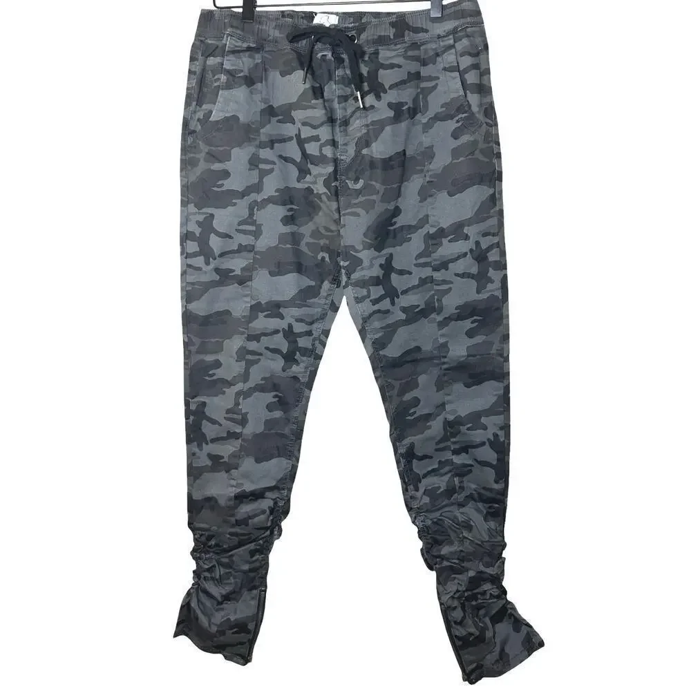 NWT Kuwalla Tee Men’s Camo Pintuck Trouser Joggers Black/Gray Size Large